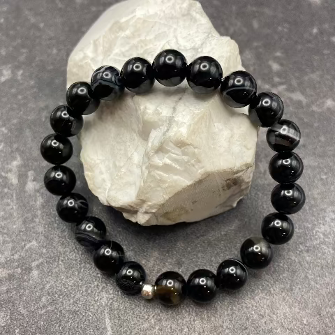 Black Agate Crystal Bracelet