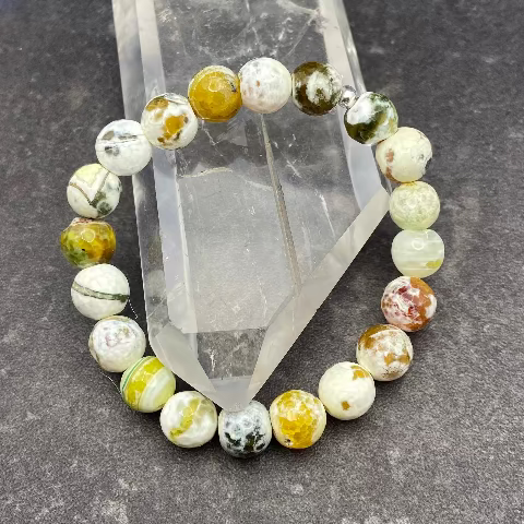 Yellow Agate Crystal Stretch Bracelet