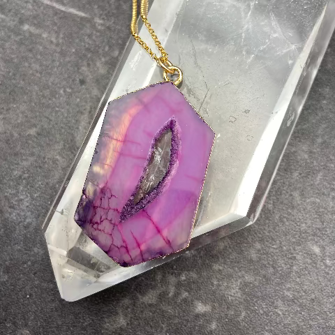 Agate Druzy Slice Necklace