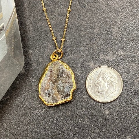 Charoite Gold Leaf Necklace