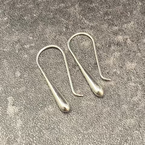 Sterling silver solid teardrop dangle earrings