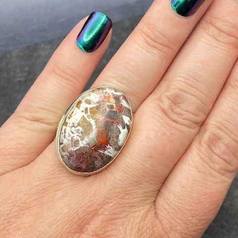Crazy Lace Agate Ring