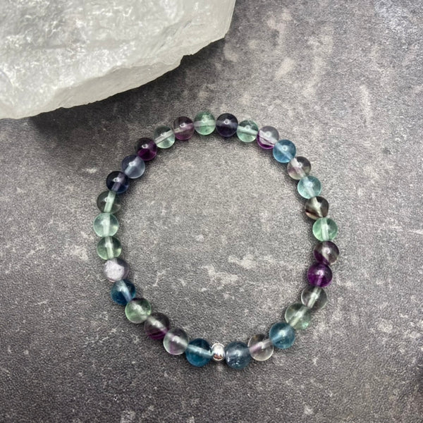 Fluorite Crystal Stretch Bracelet