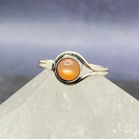 Round Double Band Gemstone Rings