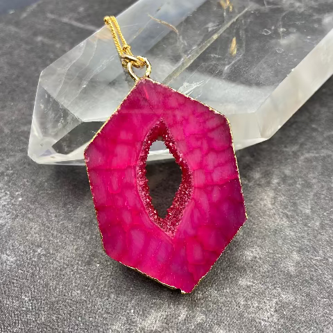 Agate Druzy Slice Necklace