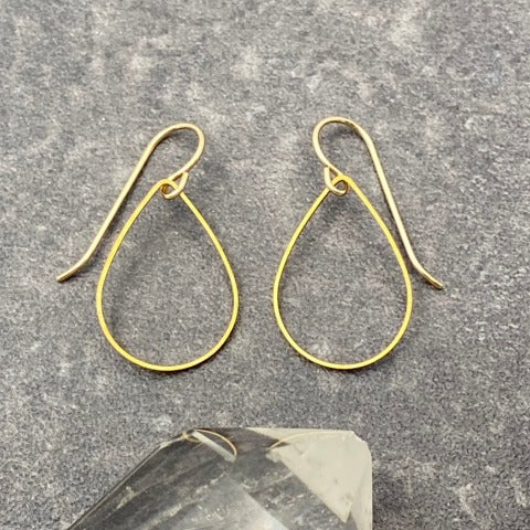 Brass Teardrop Cut-Out Earrings