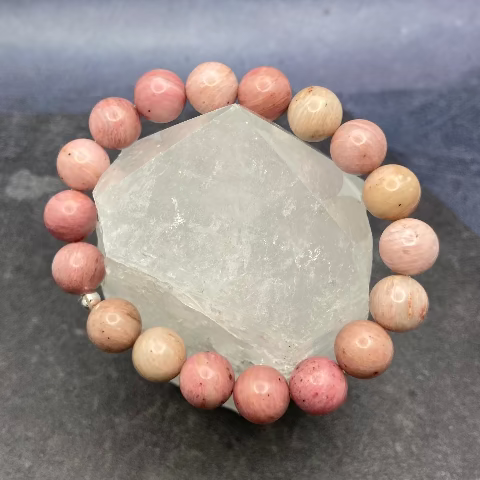 Rhodonite Crystal Stretch Bracelet