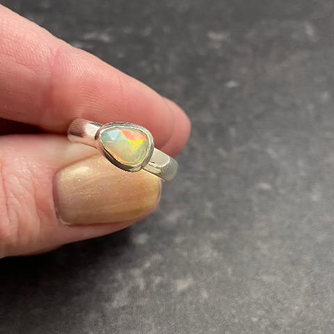 Ethiopian Triangle Opal Ring