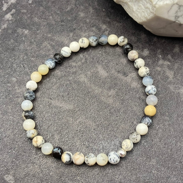 Dendritic Opal Crystal Stretch Bracelet