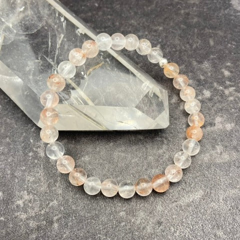 Red Hematoid Quartz Crystal Stretch Bracelet