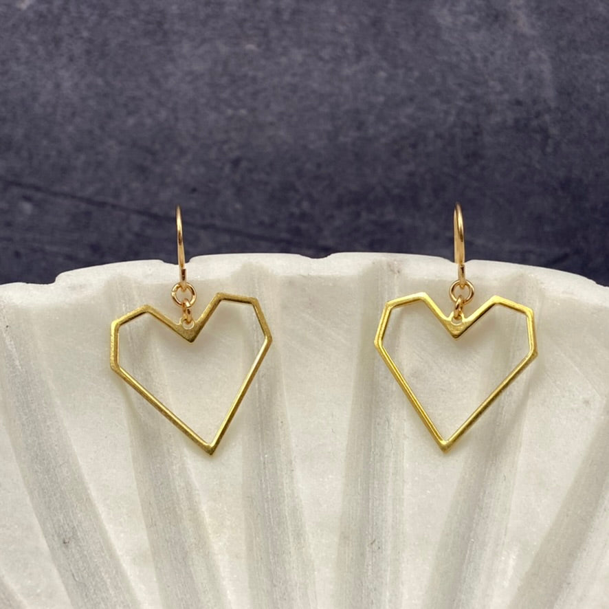 Gold Heart Earrings