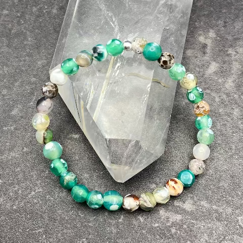 Multi-Colored Agate Crystal Stretch Bracelet
