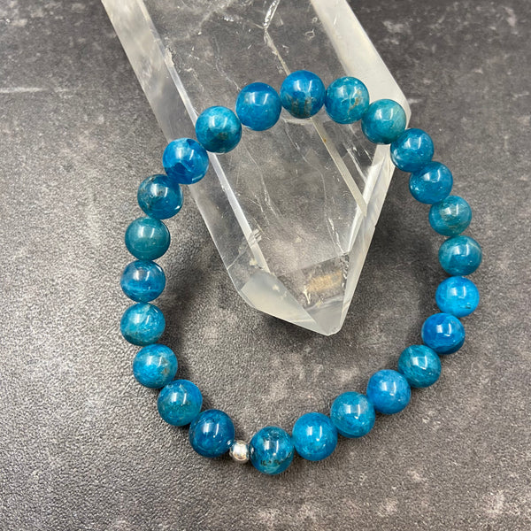 Blue Apatite Crystal Stretch Bracelet