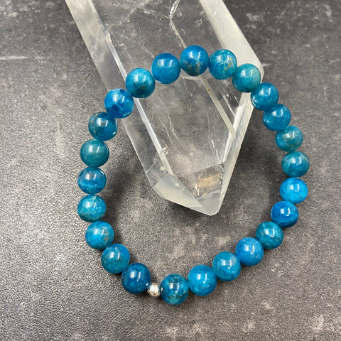 Blue Apatite Crystal Stretch Bracelet