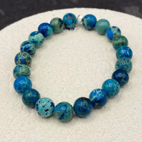 Sky Blue Jasper Crystal Stretch Bracelet