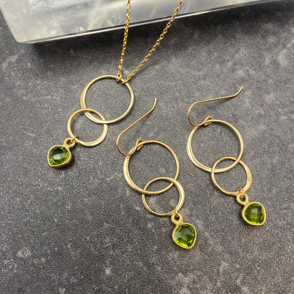 Peridot 2-Ring Necklace