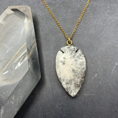 Dendritic Opal Arrowhead Necklace