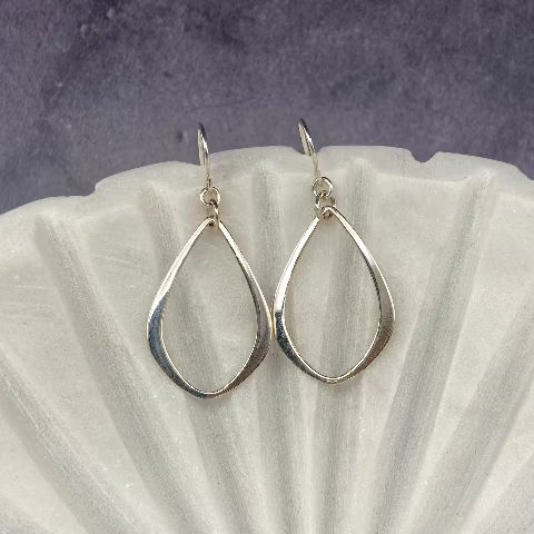 Sterling Silver Teardrop Cut-Out Earrings