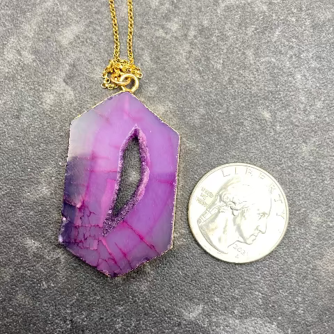 Agate Druzy Slice Necklace