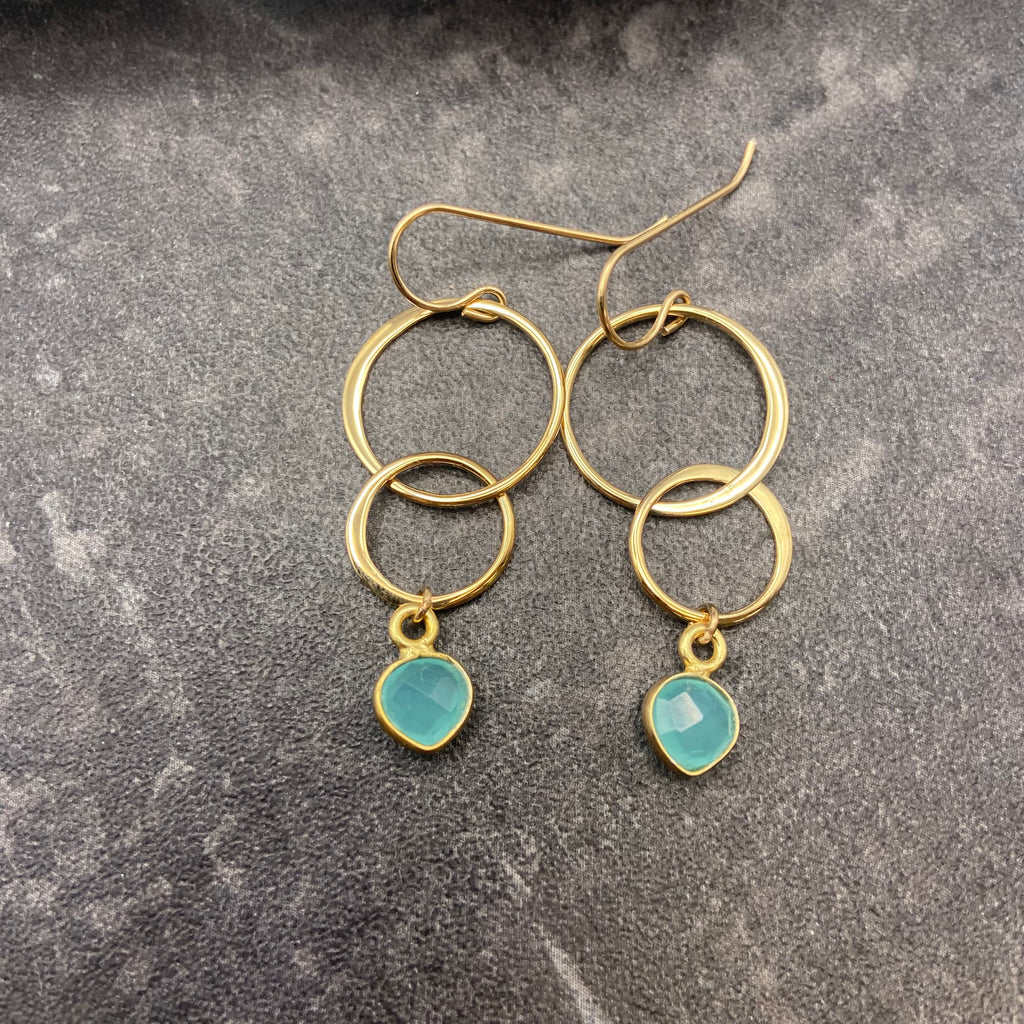Aquamarine 2-Ring Earrings