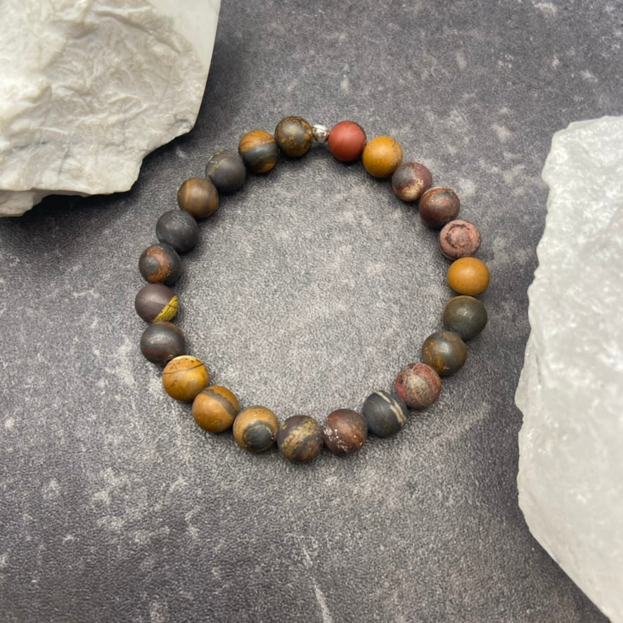Matte Red Jasper Crystal Stretch Bracelet