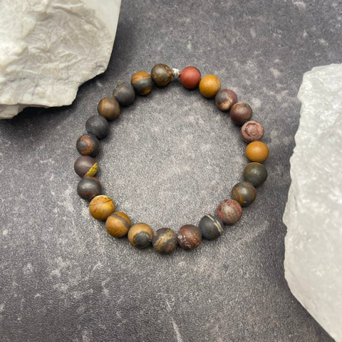 Matte Red Jasper Crystal Stretch Bracelet