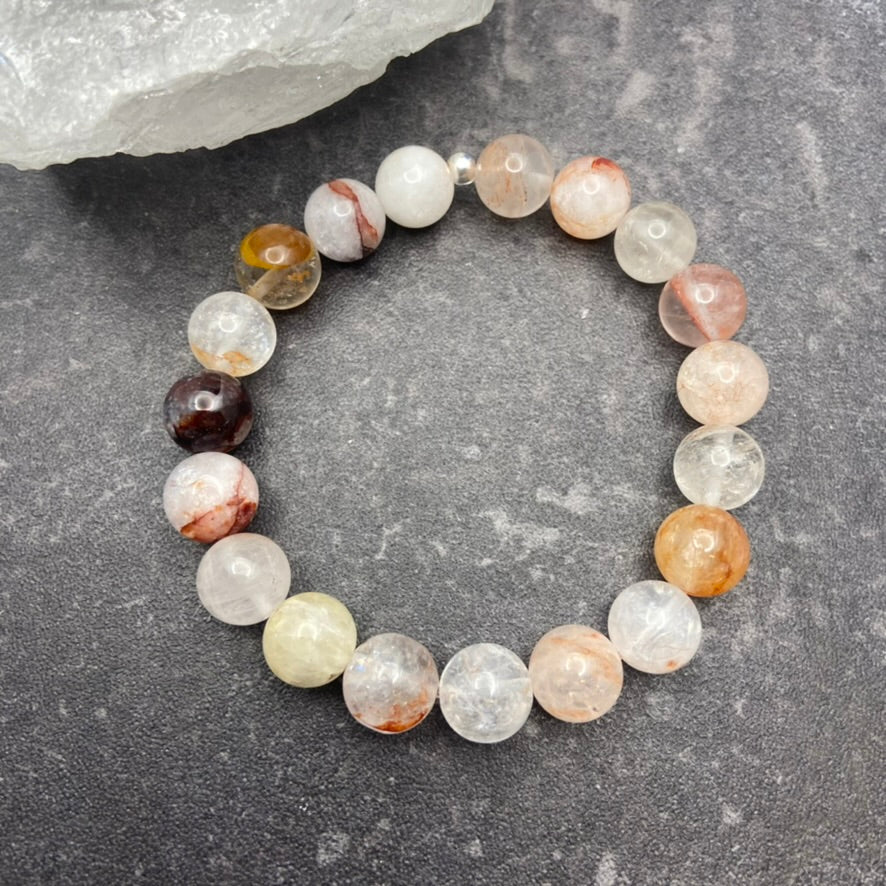 Red Phantom Quartz Crystal Stretch Bracelet