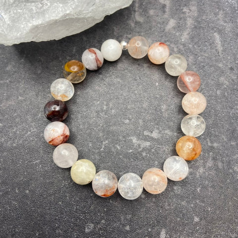 Red Phantom Quartz Crystal Stretch Bracelet