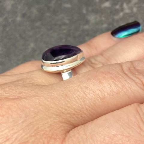 Amethyst Teardrop Ring