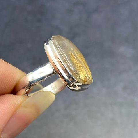 Gold Rutilated Quartz Ring