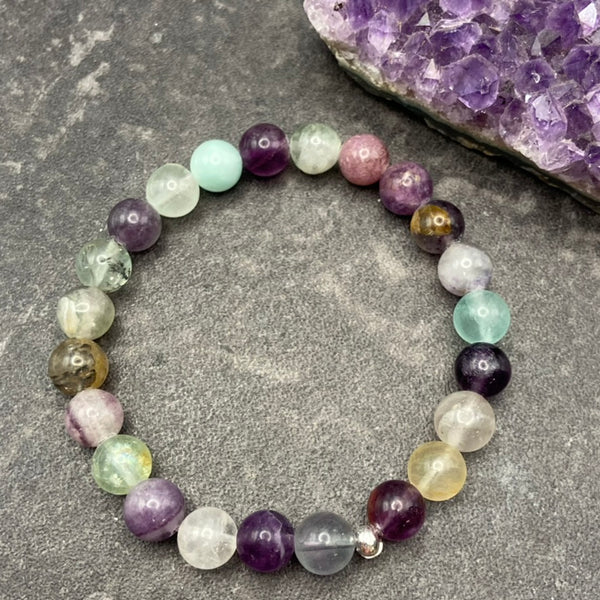 Fluorite Crystal Stretch Bracelet