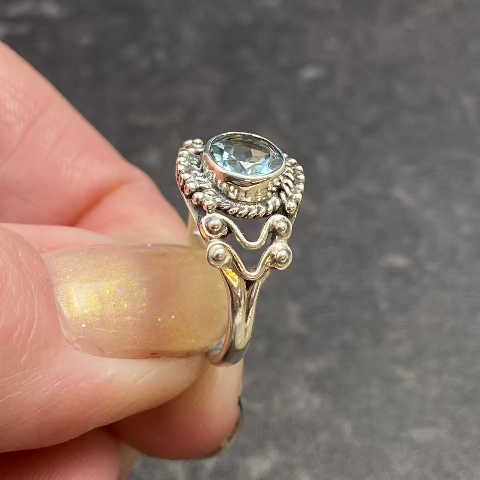 Round Blue Topaz Ring