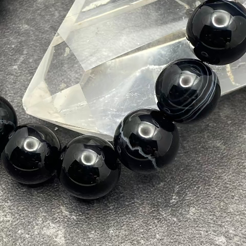 Black Agate Crystal Bracelet