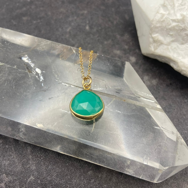 Chalcedony Teardrop Necklace