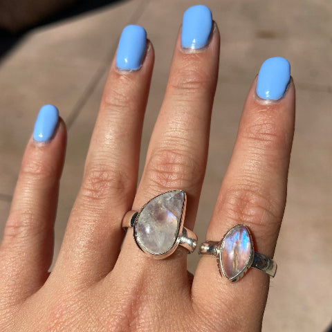 Rainbow Moonstone Ring