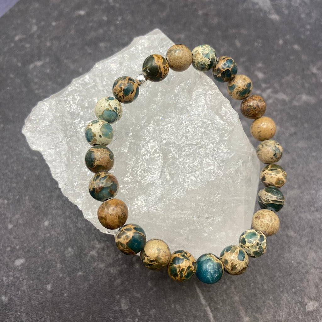 Aqua Sea Sediment Jasper Crystal Bracelet