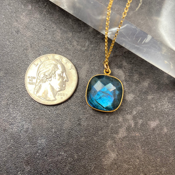 Labradorite Square Necklace