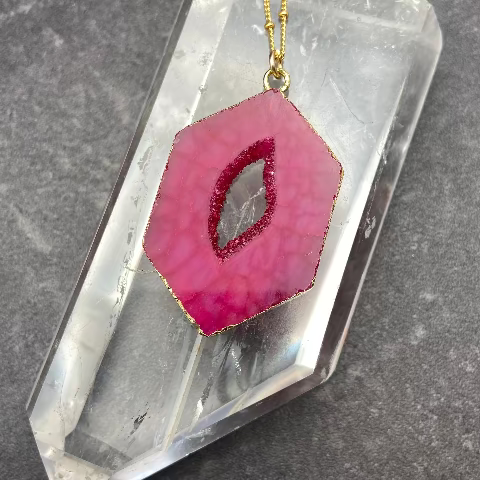 Agate Druzy Slice Necklace