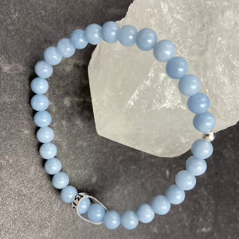 Blue Angelite Crystal Stretch Bracelet