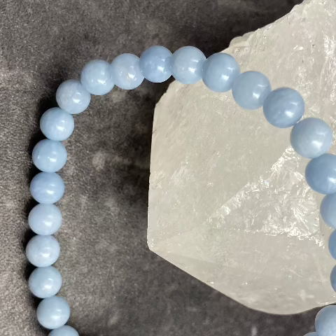 Blue Angelite Crystal Stretch Bracelet