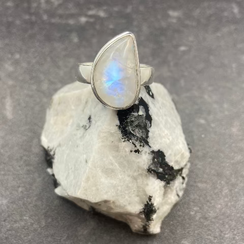 Rainbow Moonstone Ring