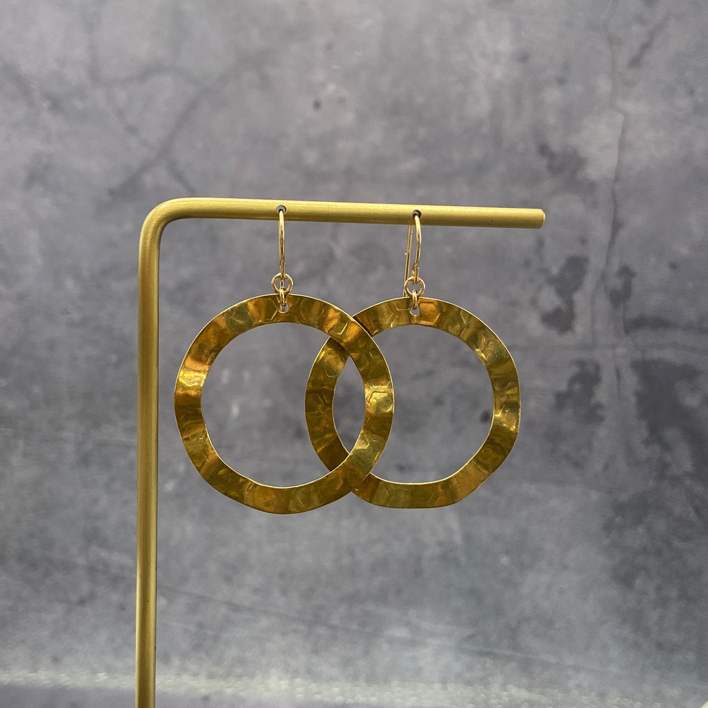 Open Circle Brass Earrings