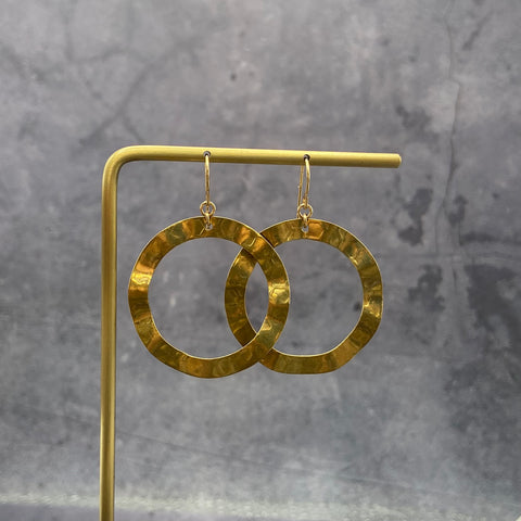 Open Circle Brass Earrings