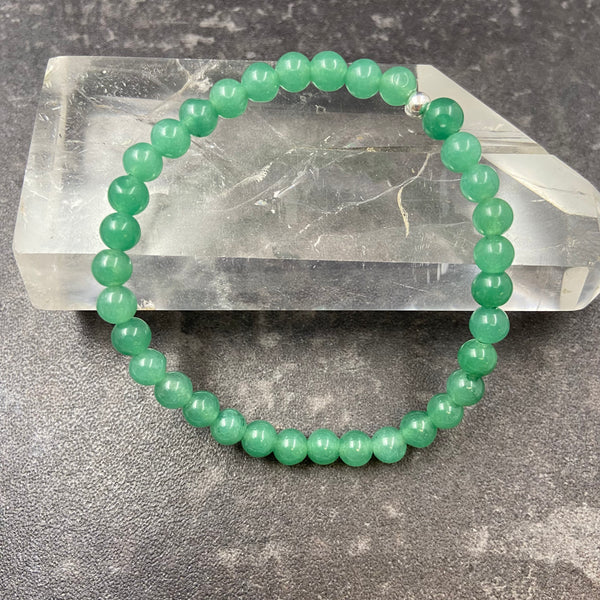 Green Jade Crystal Stretch Bracelet