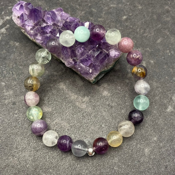 Fluorite Crystal Stretch Bracelet