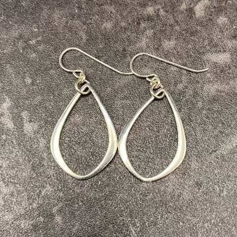 Sterling Silver Teardrop Cut-Out Earrings