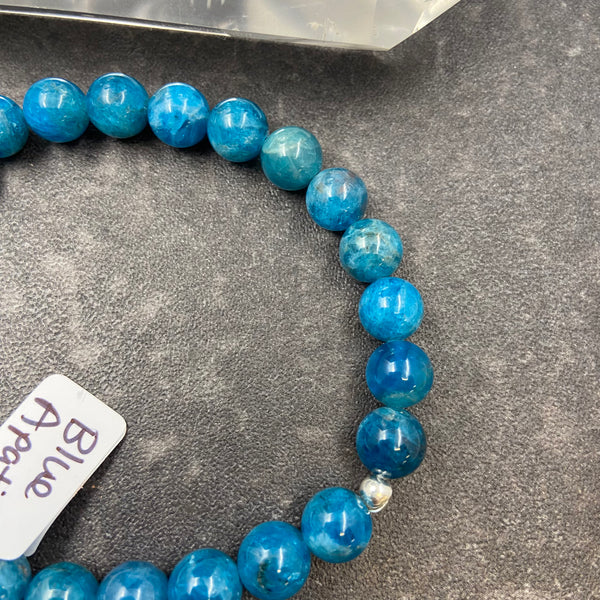 Blue Apatite Crystal Stretch Bracelet