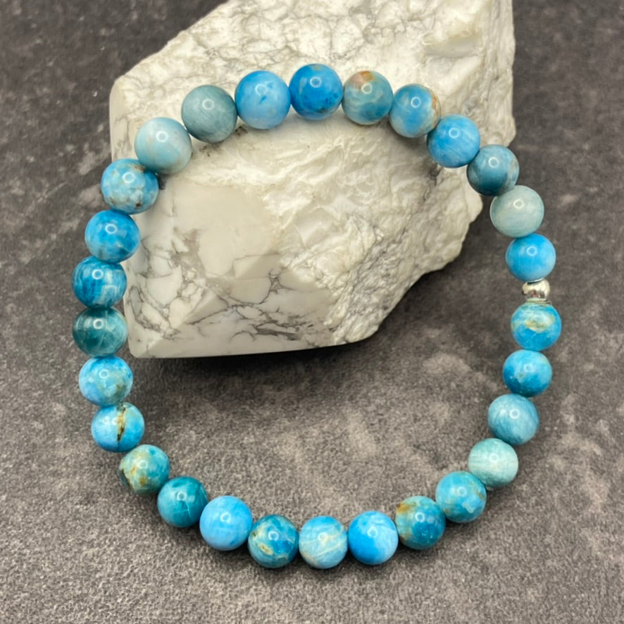 Blue Apatite Crystal Stretch Bracelet