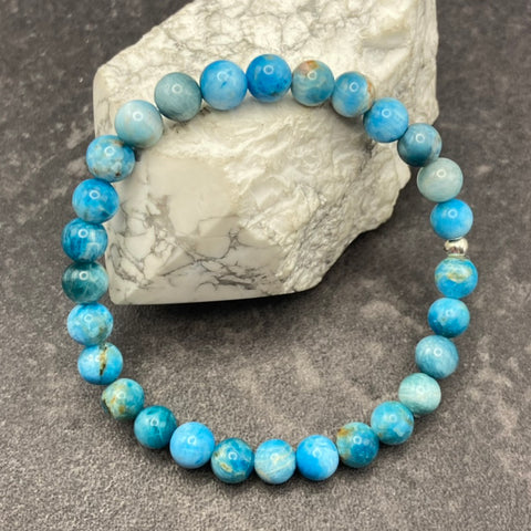 Blue Apatite Crystal Stretch Bracelet