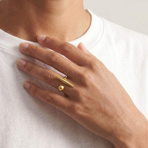 Blade and Ball Statement Ring
